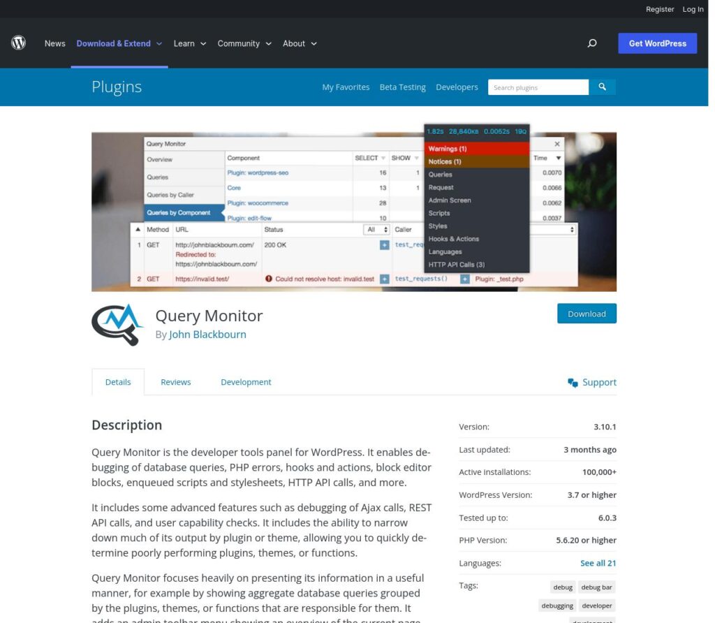Query Monitor WordPress Plugin